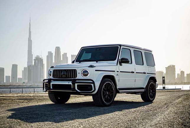 Mercedes G63 White SUV Cars 1699 AED Daily